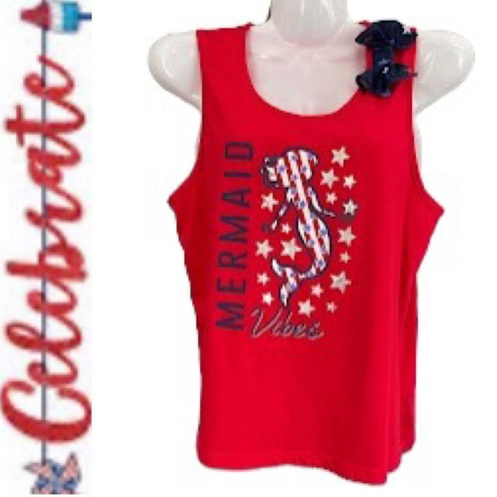 🇺🇸🧜‍♀️⭐️Girls Patriotic Tank Top Way To Celebrate! Patriotic